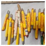 Lot of Bullet Pencils with various advertising