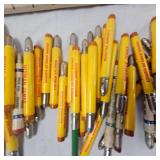 Lot of Bullet Pencils with various advertising