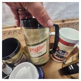 Lof of Insulated Beer Mugs, Schlitz, Hamm