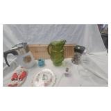 Corningware, Coffee Pot, Green Pitcher and Misc