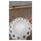 Milk Glass Flower Frogs(pair) and Misc
