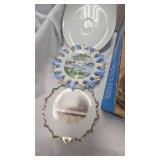 Milk Glass Flower Frogs(pair) and Misc