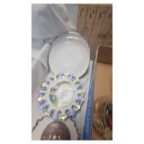 Milk Glass Flower Frogs(pair) and Misc