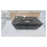 Metal Handled Tool Box with assorted tools