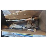 Assorted Tool Lot, Wrenches, Saw, level, and more