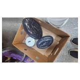 Enamelware Pot, Roaster and Bucket of Utensils, Silverware