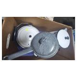 Lot of Enamel Cooking Pot, Saucepan and Cofee Pot