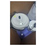Lot of Enamel Cooking Pot, Saucepan and Cofee Pot
