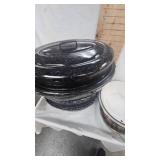 Graniteware Roaster, enamal bowls, etc