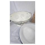 Enamel Strainer, Teapot, Kettle and Chicken Roaster