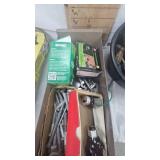 Floor Jack, Bolts, Screws, Screwdriver Lot