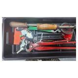 Treasure Trove Tins, Cap Gun, Extention Cords, Etc