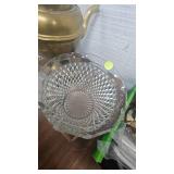 Brass Hanging Tea Pot and Glass Vase