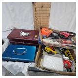Handtool Lot with 2 Metal Toolboxes