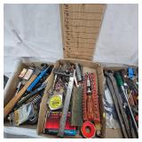 Lot of Driver Bits, Hammers, Tape, Etc