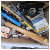 Lot of Driver Bits, Hammers, Tape, Etc