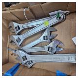 Lot of Several Crescent Wrenches, Hammer, Etc