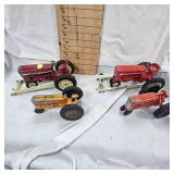 Lot of 4 Tractors, Hubley Jr, 2 International, and Allis