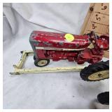 Lot of 4 Tractors, Hubley Jr, 2 International, and Allis