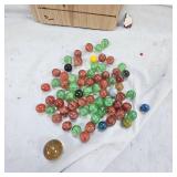 Partial Jar of Vintage Marbles