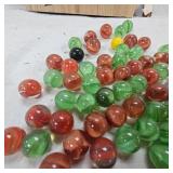 Partial Jar of Vintage Marbles