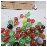 Partial Jar of Vintage Marbles