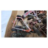 Lot of Vintage Die Cast Tractor, Plows, Rake