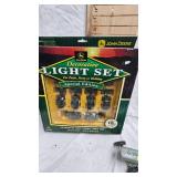 John Deere Decorative 10 pc Light Set and 1:16 John Deere Tractor