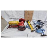 Louis Marx Vintage Tin Tractor with Plow