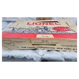 Box with Lionel Train Cars and Accessories as Shown