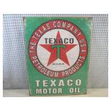 (G-1) Texaco Motor Oil Tin Sign 16"...