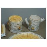 Vintage Department 56 "Birch Bark" Ceramic Dinner Set