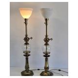 Quality Pair of Tall STIFFEL Brass Table Lamps