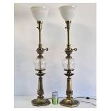 Quality Pair of Tall STIFFEL Brass Table Lamps