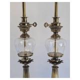 Quality Pair of Tall STIFFEL Brass Table Lamps