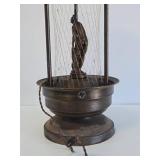 Working Vintage Brass Victorian Maiden "Rain Lamp"