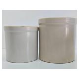 2 Great Condition Vintage Stoneware 2 & 3 Gallon Crocks - Robinson Ransbottom
