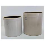 2 Great Condition Vintage Stoneware 2 & 3 Gallon Crocks - Robinson Ransbottom