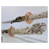 Ornate Samurai Sword Set w/Dragon Handles