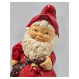 Large Vintage Heavy Plaster Gnome Sitting on Treasure Chest Statue