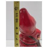 Large Vintage Heavy Plaster Gnome Sitting on Treasure Chest Statue