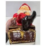 Large Vintage Heavy Plaster Gnome Sitting on Treasure Chest Statue