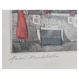 2 Framed Signed Hand Colored Etchings