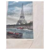 2 Framed Signed Hand Colored Etchings