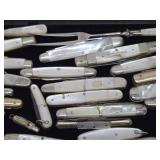 Outstanding HUGE Collection of Antique Pearl Handled Folding Knives