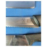 This is a vintage lot of assorted stainless steel kitchen knives