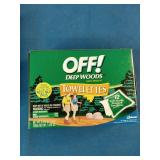 Two packs of OFF! Deep Woods Insect Repellent Towelettes