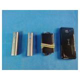 Collection of portable electronics, primarily consisting of portable power banks and charging devices.