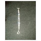 Brand new three strand heart charm bracelet 7 inch
