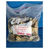 500 pieces of spent, unprimed .44 Magnum Federal brass casings intended for ammunition reloading.